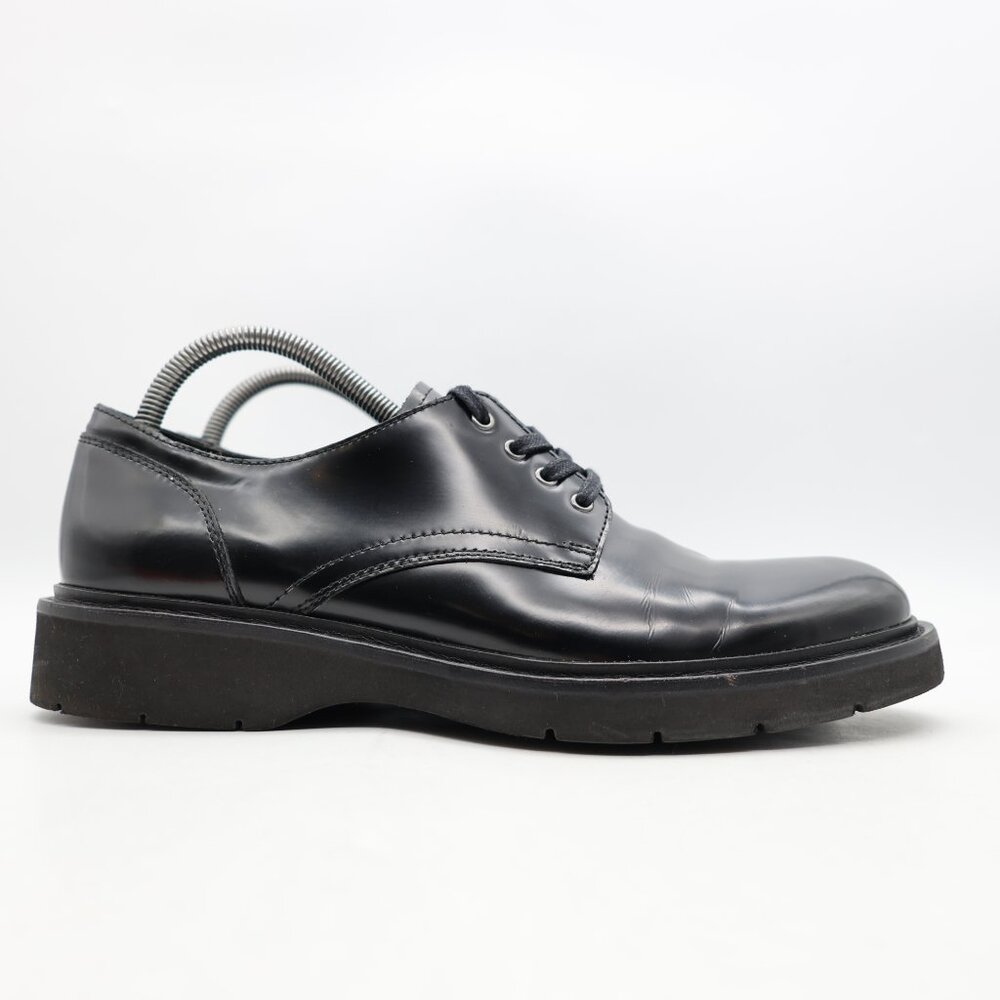 All Saints Black Leather Derby Oxford Men's EU Size 42 Casual Dress Shoes